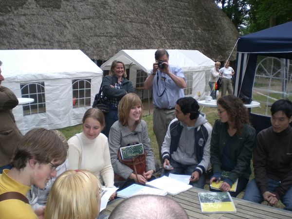 Tim Hunt with students